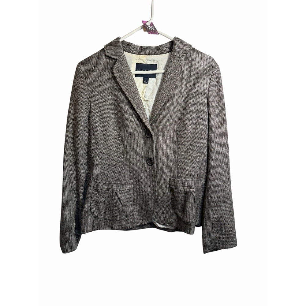 banana republic womens long sleeve button front jacket coat size 8